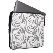 Funkelnd silberne Rosen-weiße Laptop-Computer Laptopschutzhülle (Vorne Rechts)