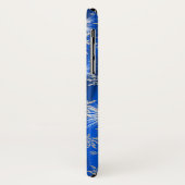 Funkelnd silberne Schneeflocken auf Blau Case-Mate iPhone Hülle (Hinten/Links)