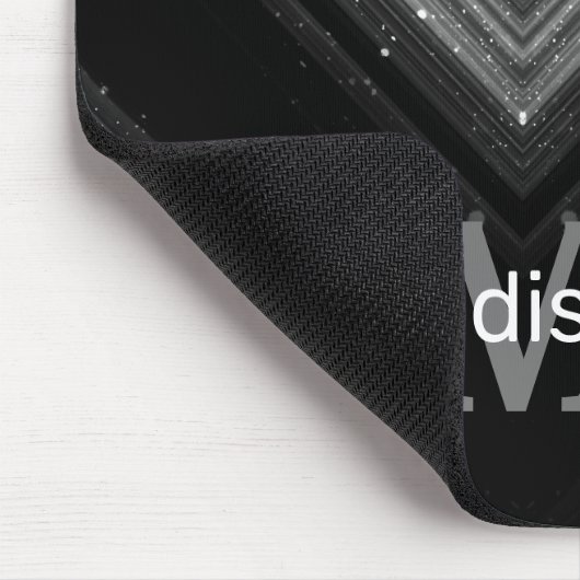 Funkelnd silberne Schwarzgalaxie Zickzack Monogram Mousepad (Ecke)