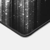 Funkelnd silberne Schwarzgalaxie Zickzack Monogram Schreibtischunterlage (Ecke)