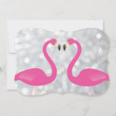 Funkelnd Silbernen Flamingo Probe Abendessen Einla Einladung (Rückseite)