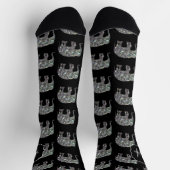 Funkelnd silberner Glitzer Elephantenmuster Monogr Socken (Oben)