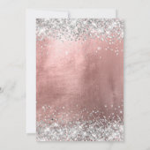 Funkelnd Silberner Glitzer Rose Goldene Forelle Ge Einladung (Rückseite)