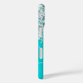 Funkelnd Silberner Glitzer Türkis Blauer Name Case-Mate iPhone Hülle (Rückseite / Rechts)