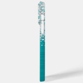 Funkelnd Silberner Glitzer Türkis Blauer Name Case-Mate iPhone Hülle (Rückseite / Links)