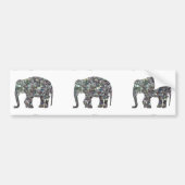 Funkelnd silberner Mosaik-Glitzer Elephant Autoaufkleber (Vorne)