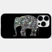 Funkelnd silberner Mosaik-Glitzer Elephant Case-Mate iPhone Hülle (Rückseite (Horizontal))