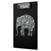 Funkelnd silberner Mosaik-Glitzer Elephant Klemmbrett (Links)