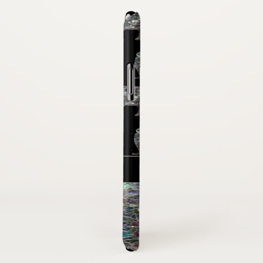 Funkelnd silberner Mosaik-Glitzer Elephant Monogra Case-Mate iPhone Hülle (Hinten/Rechts)