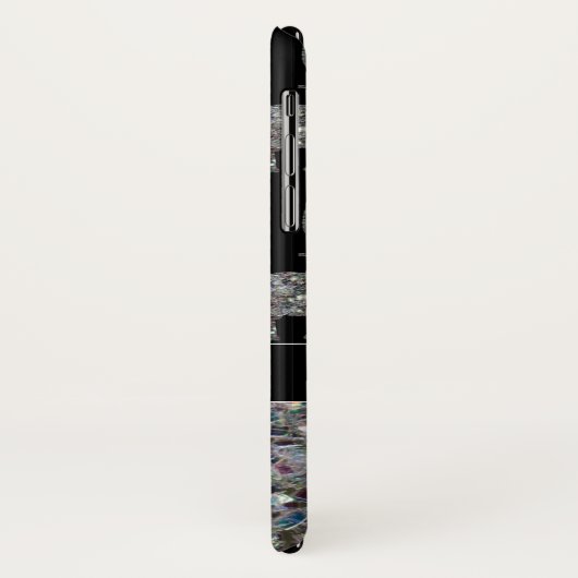 Funkelnd silberner Mosaik-Glitzer Elephant Monogra Case-Mate iPhone Hülle (Hinten/Links)