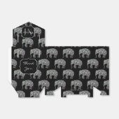 Funkelnd silberner Mosaik-Glitzer Elephant Monogra Geschenkschachtel (Ungefaltet)