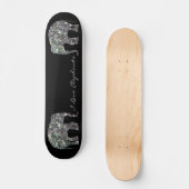 Funkelnd silberner Mosaik Glitzer Elephant Persönl Skateboard (Vorderseite)