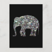Funkelnd silberner Mosaik-Glitzer Elephant Postkarte (Vorderseite)