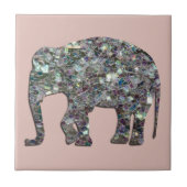 Funkelnd silberner Mosaik Glitzer Elephant Rose pi Fliese (Vorderseite)