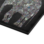 Funkelnd silberner Mosaik-Glitzer Elephant Schneidebrett (Ecke)