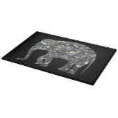 Funkelnd silberner Mosaik-Glitzer Elephant Schneidebrett (Ecke)