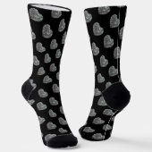 Funkelnd silberner Mosaik-Glitzer Herzmuster Socken (Gewinkelt)
