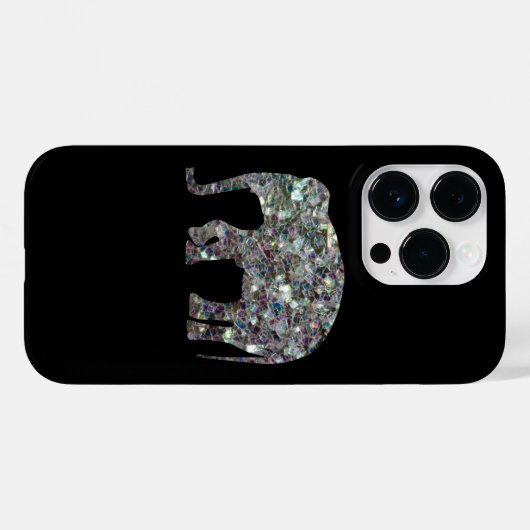 Funkelnd silbernes Mosaik Elephant iPhone 6 Plus Case-Mate iPhone Hülle (Rückseite (Horizontal))
