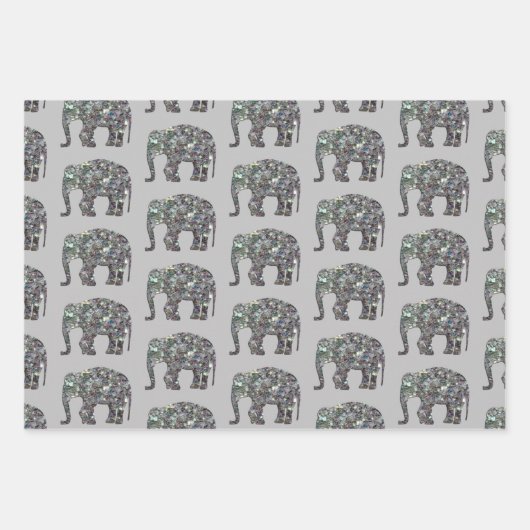 Funkelnd silbernes Mosaikbild Geschenkpapier Set (Vorderseite)