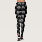 Funkelnd silbernes Mosaikmuster schwarz Leggings (Rückseite)