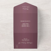 Funkelnd Silberringe und Burgandy-Hochzeit All In One Einladung (Außenbereich)