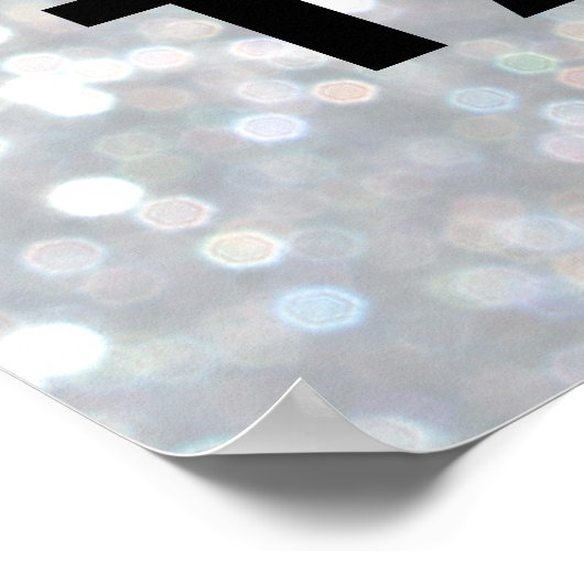 Funkelnd Silberschampagner-Party-Poster Poster (Ecke)