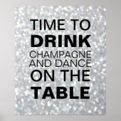 Funkelnd Silberschampagner-Party-Poster Poster (Vorne)