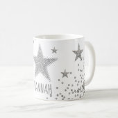 Funkelnd Silberstars personnalisiert Kaffeetasse (VorderseiteRechts)