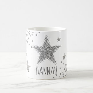 Funkelnd Silberstars personnalisiert Kaffeetasse