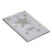 Funkelnd Silberstars personnalisiert Notizblock (Rechte Seite)