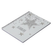 Funkelnd Silberstars personnalisiert Notizblock (Linke Seite)