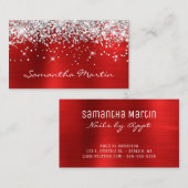 Funkelnd Silberstreifen des Glitzer Visitenkarte (Vorne/Hinten)