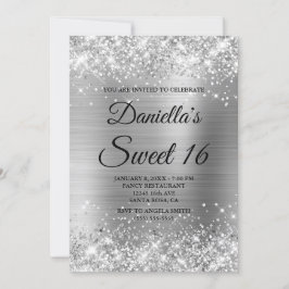 Funkelnd Silbersüß und Glitzer 16 Einladung