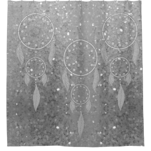 Funkelnd Silberträume Duschvorhang (Vorderseite)