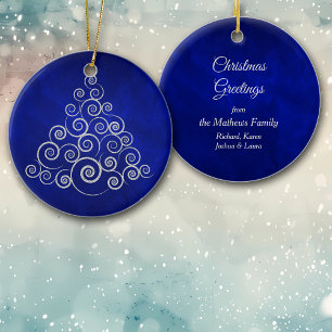 Funkelnd Silberwirbelbaum Keramikornament