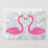 Funkelnd Silver Flamingo Wedding Einladung (Rückseite)
