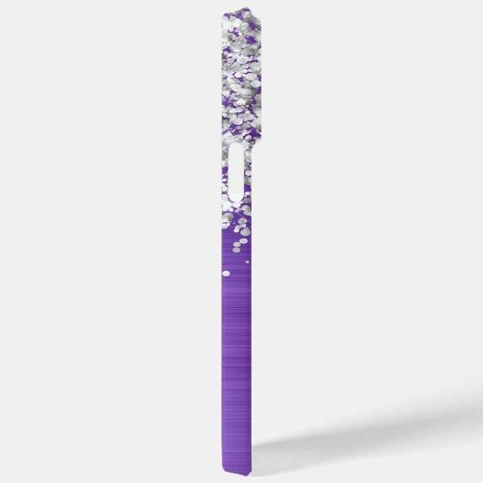 Funkelnd Silver Glitzer Amethyst Glam Name Case-Mate iPhone Hülle (Rückseite / Rechts)