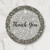 Funkelnd Silver Glitzer Lasse Liebe Sparkle Geschenkanhänger (Rückseite)