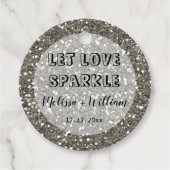 Funkelnd Silver Glitzer Lasse Liebe Sparkle Geschenkanhänger (Vorderseite)