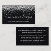 Funkelnd Silver Glitzer Online Store Premium Black Visitenkarte (Vorne/Hinten)