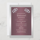 Funkelnd Silver Rings & Burgandy Probe Dinner Einladung (Vorderseite)