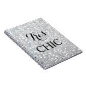 Funkelnd Silver SEHR CHIC Notebook Notizblock (Rechte Seite)