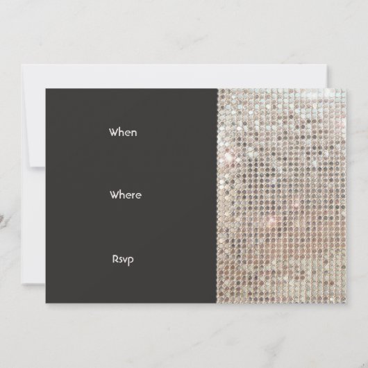 Funkelnd Silver Sequins Festivals Fun Party Einladung (Rückseite)