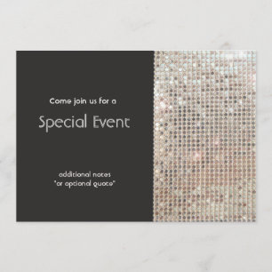 Funkelnd Silver Sequins Festivals Fun Party Einladung