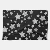 Funkelnd Silver Stars Weihnachtsmuster Geschirrtuch (Horizontal)