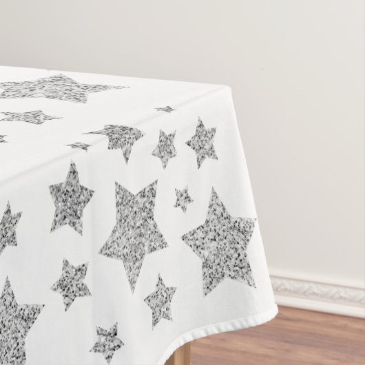 Funkelnd Silver Stars Weihnachtsmuster Tischdecke (Beispiel)
