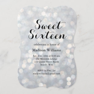 Funkelnd Silver Sweet 16 Geburtstag Einladung