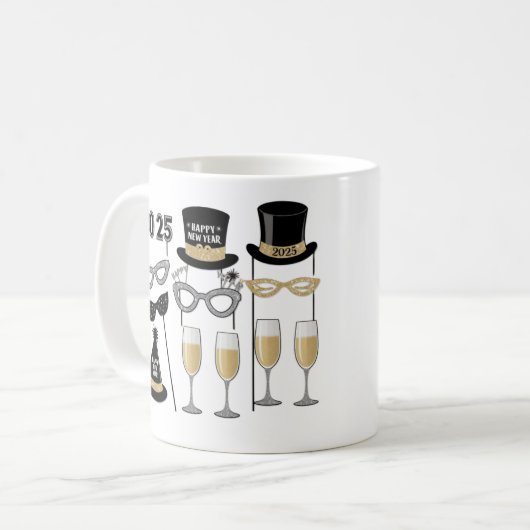 Funkelnd Silvester-Tasse Kaffeetasse (Vorderseite Links)