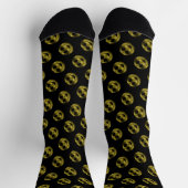 Funkelnd Smile face Gold Glitzern schwarz Socken (Oben)