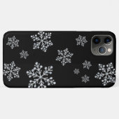 Funkelnd Snowflakes, schwarze iPhone Case (Rückseite (Horizontal))